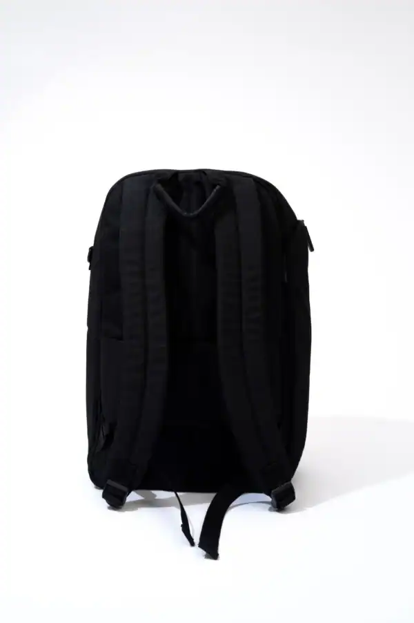 Black tactical backpack for travel, hiking, or daily use with multiple compartments and adjustable straps. Durable and versatile, perfect for outdoor adventures or everyday carry.