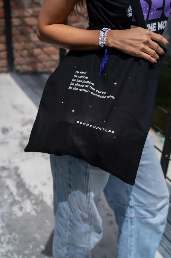 Tote Bag (black & white one-sided) - Image 2