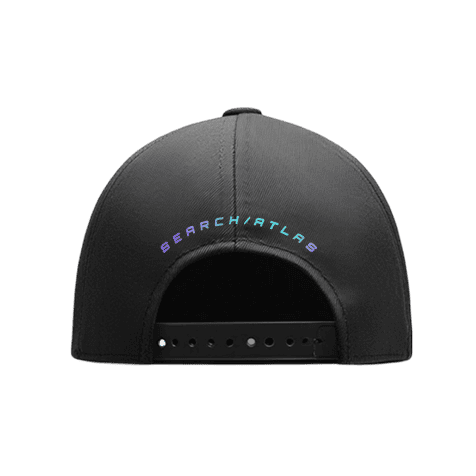 Black Search Atlas embroidered cap, adjustable strap in the back, perfect for sports, outdoor activities, and casual wear.